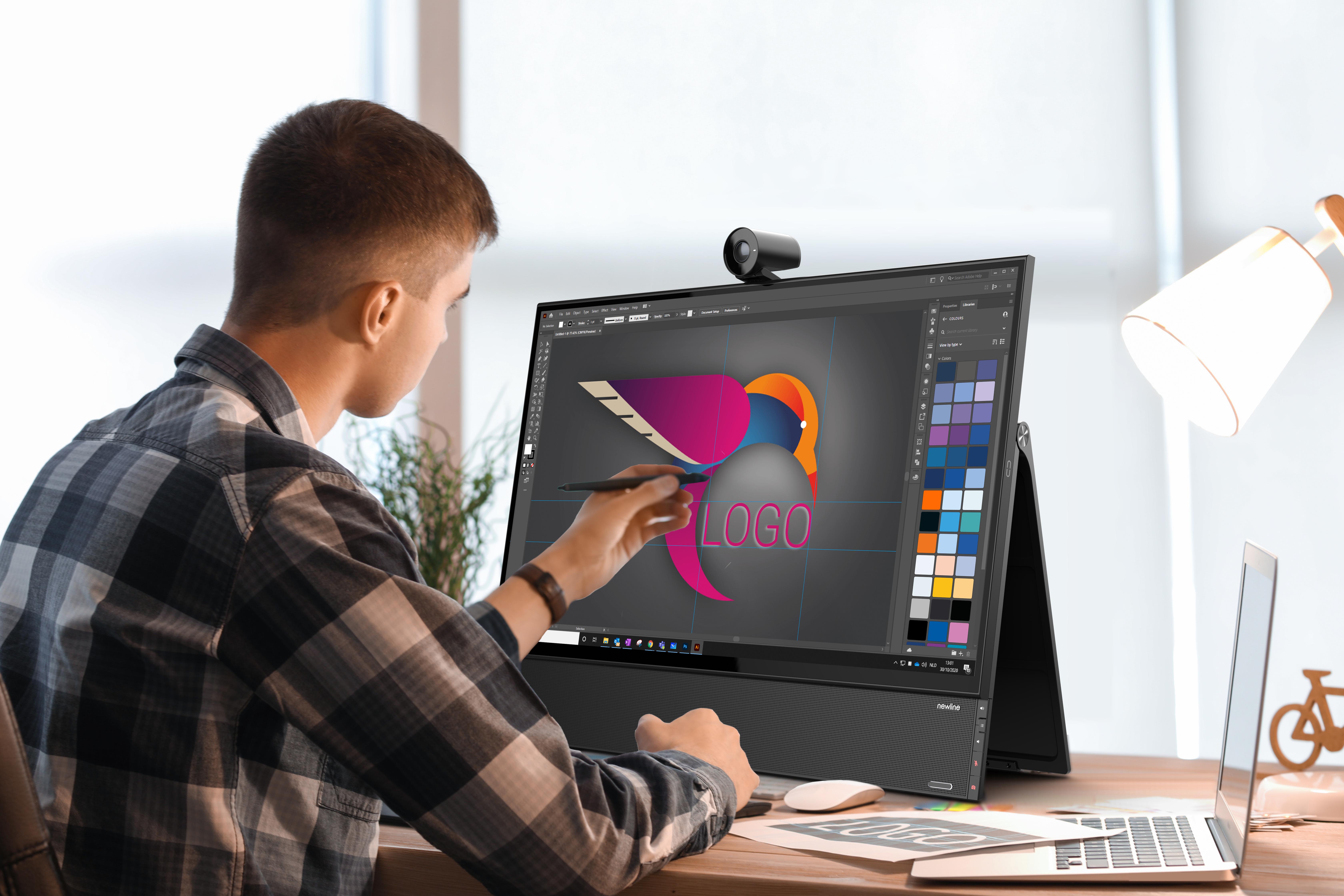 Newline Flex Ecran tactile 4K de 27`` pouces avec caméras et micros