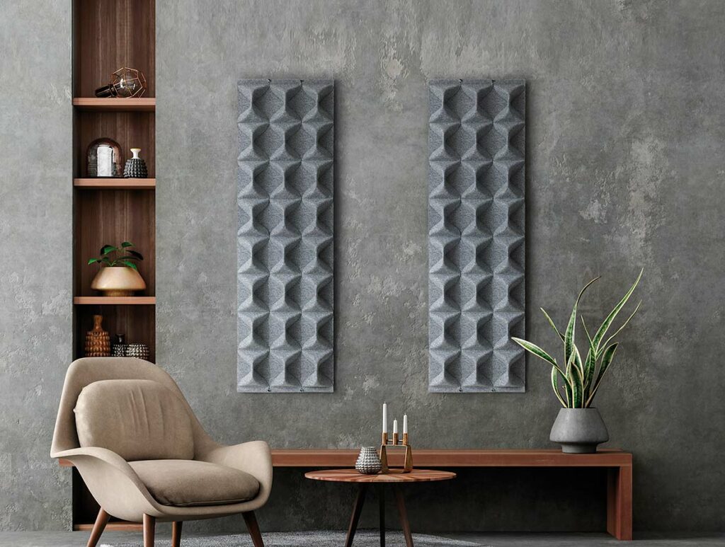 Système phono-absorbant mural en polyester revêtu avec le tissu Snowsound-Fiber Système phono-absorbant mural en polyester revêtu avec le tissu Snowsound-Fiber