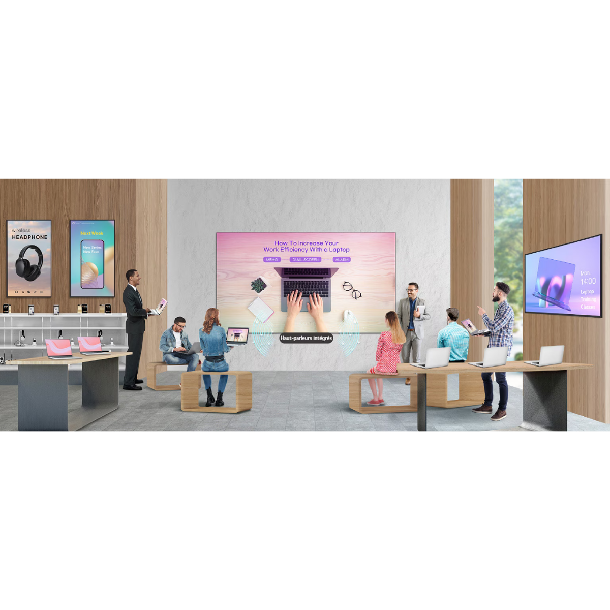 Solution audiovisuelle complète avec haut-parleurs intégrés